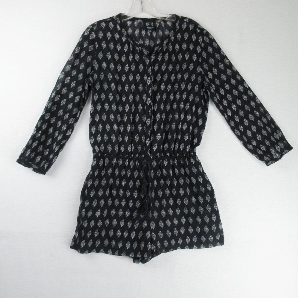 Madewell Getaway Romper Size S Black Paisley Printed